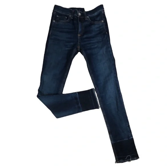 Rag & bone 10 Inch Capri Skinny Jeans in Stanwix Wash Released Raw Hem, Size 24 - Picture 5 of 16